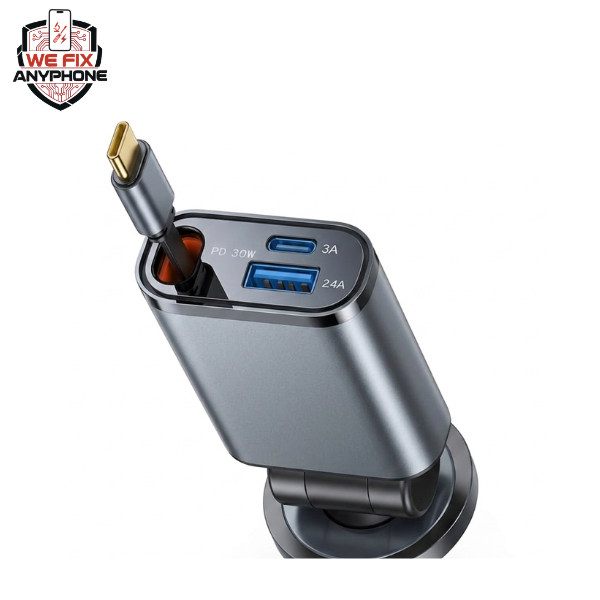 Cigarette Lighter USB Charger | Retractable Car Charger With Cable and USB port